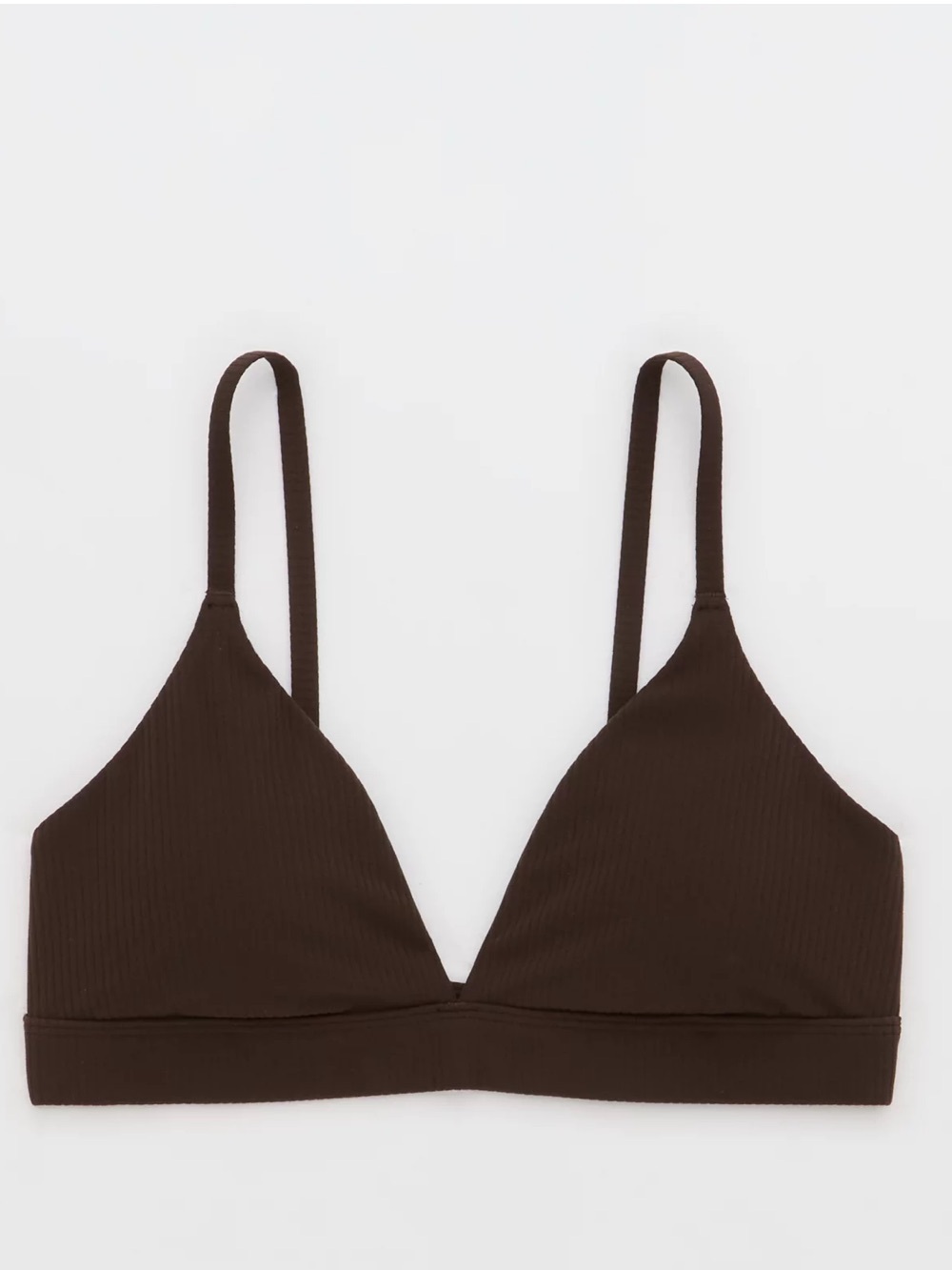 Offline by Aerie Women Xtra Rib Everyday Wireless Triangle Sports Bra Brown XS